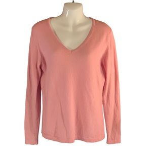 100% Pink Cashmere Sweater size Large